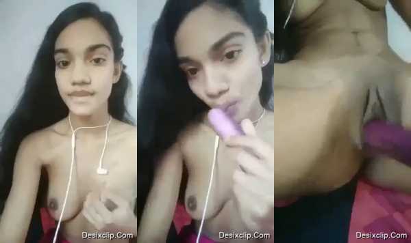 Horny Desi Girl Masturbating using brinjal